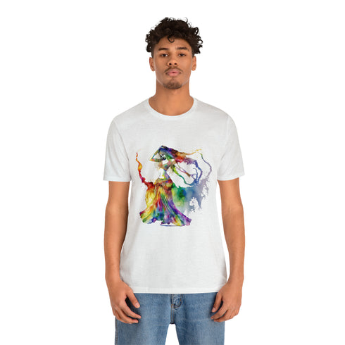 Rainbow Belly Dancer in Motion - Short Sleeve Tee